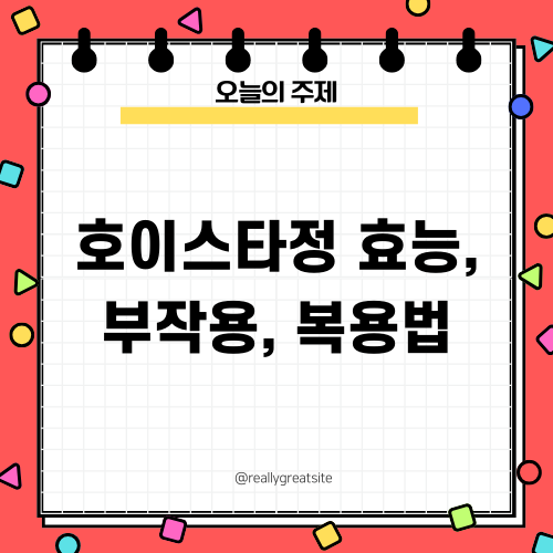 호이스타정 효능, 부작용, 복용법