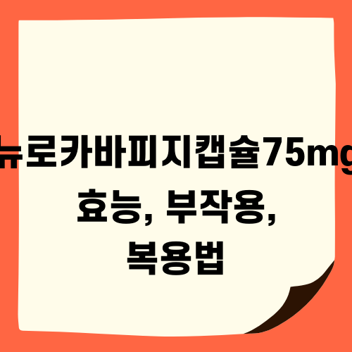뉴로카바피지캡슐 효능, 부작용, 복용법