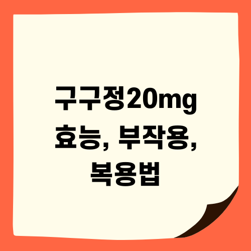 구구정20mg 효능, 부작용, 복용법