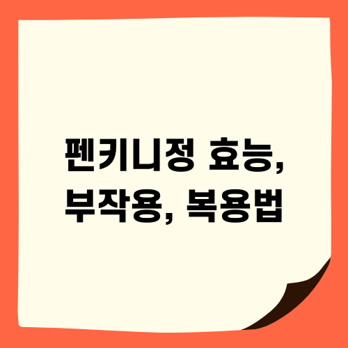 펜키니정 효능 부작용 복용법