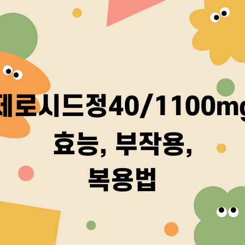 제로시드정40/1100mg 효능, 부작용, 복용법