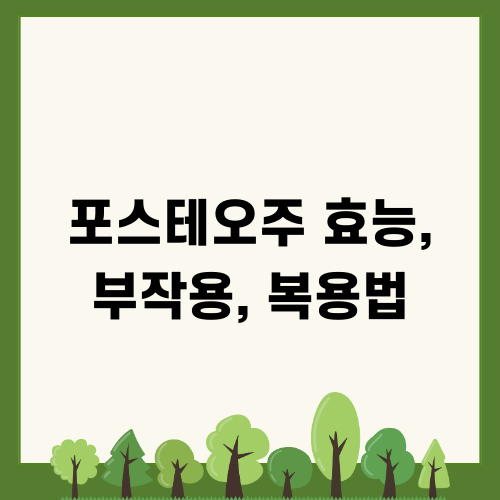 포스테오주 효능 부작용 복용법