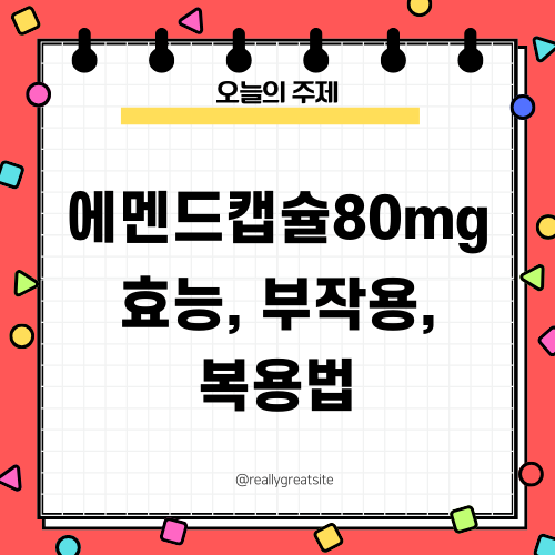 에멘드캡슐80mg 효능 부작용 복용법