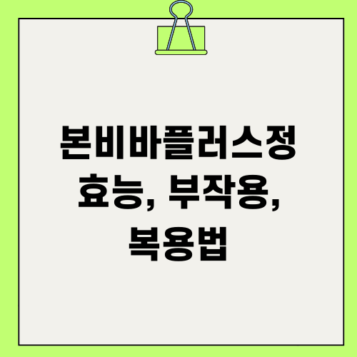본비바플러스정 효능 부작용 복용법
