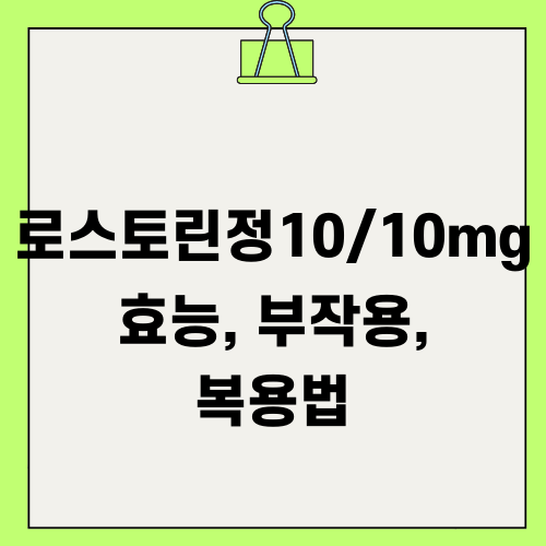 로스토린정10/10mg 효능 부작용 복용법