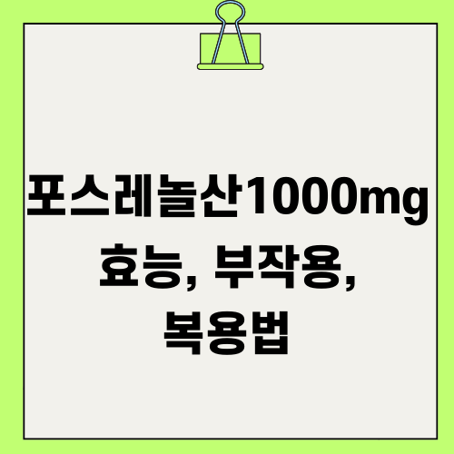 포스레놀산1000mg 효능 부작용 복용법