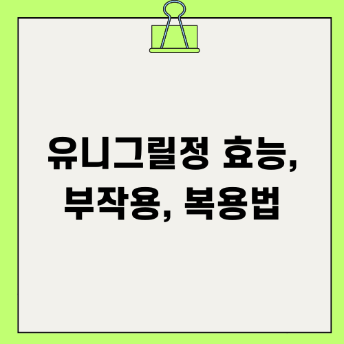 유니그릴정 효능 부작용 복용법