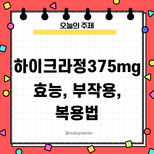 하이크라정375mg 효능, 부작용, 복용법