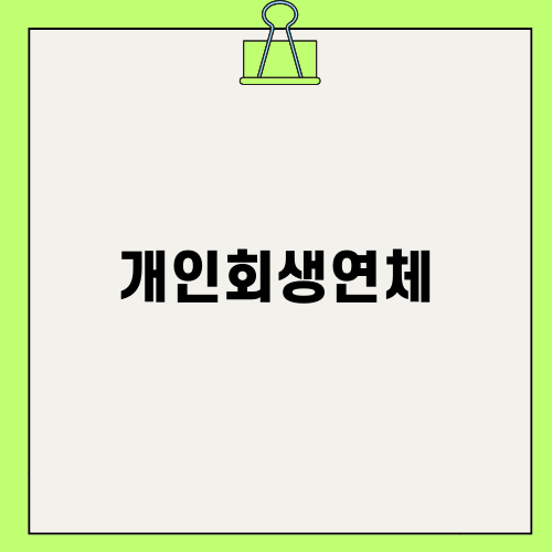 개인회생연체의 해결책