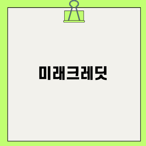 미래크레딧의 가능성