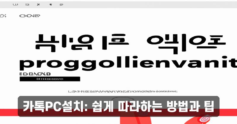 카톡PC설치: 쉽게 따라하는 방법과 팁